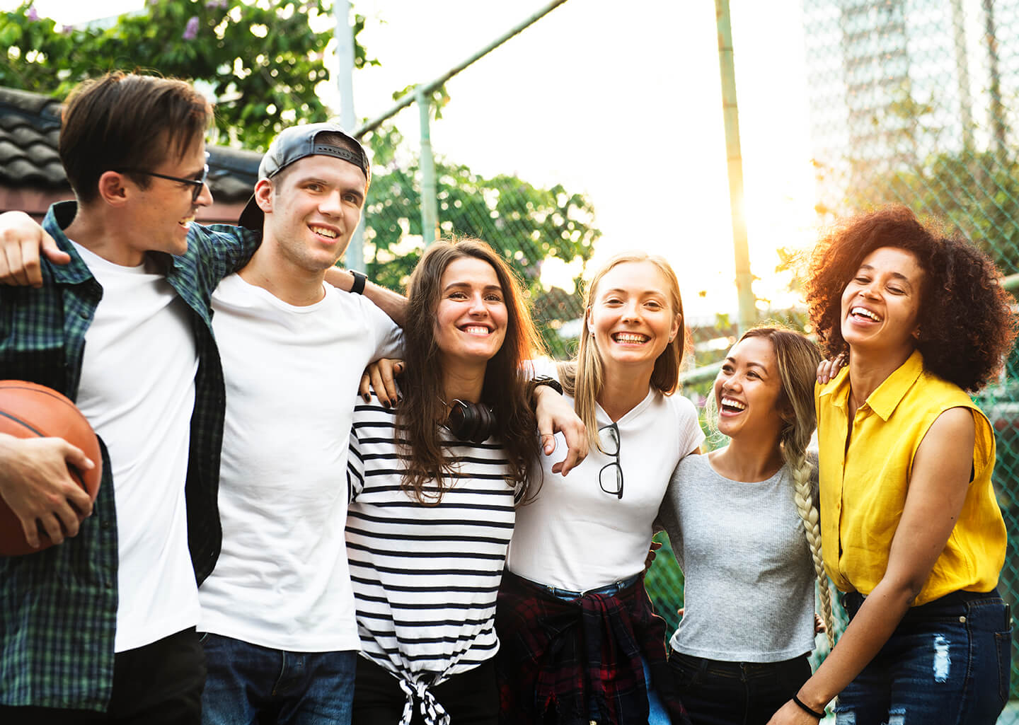 a group of happy young adults